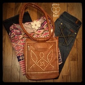 Handmade in Morocco Leather Shoulder Bag